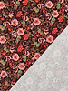 Poppy fabrics bordeaux bloemen - tricot