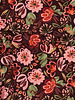 Poppy fabrics bordeaux bloemen - tricot