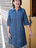 Poppy fabrics indigo subtiele streep - denim jeans