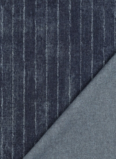 Poppy fabrics indigo subtle stripe - denim jeans