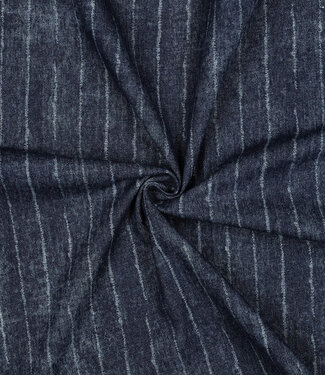 Poppy fabrics indigo subtle stripe - denim jeans