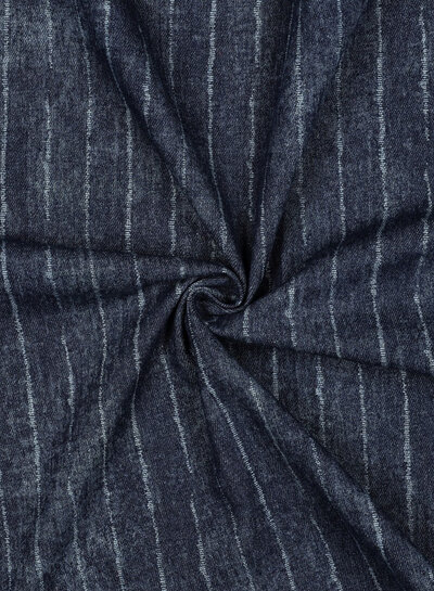 Poppy fabrics indigo subtiele streep - denim jeans