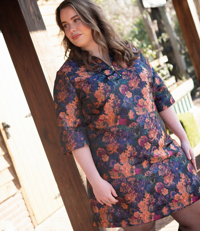 Poppy fabrics multicolor bloemen - jacquard