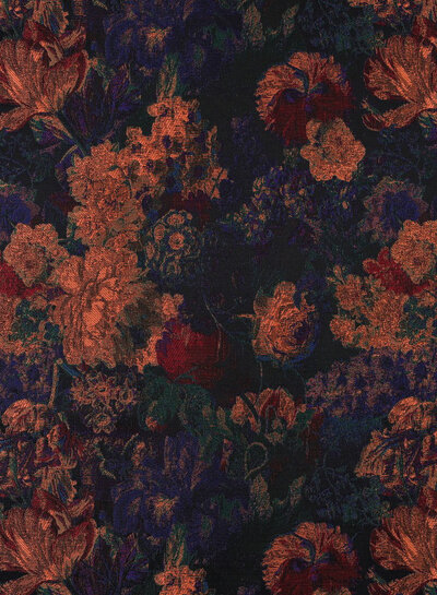 Poppy fabrics multicolor bloemen - jacquard