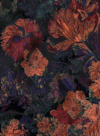 Poppy fabrics multicolor flowers - jacquard