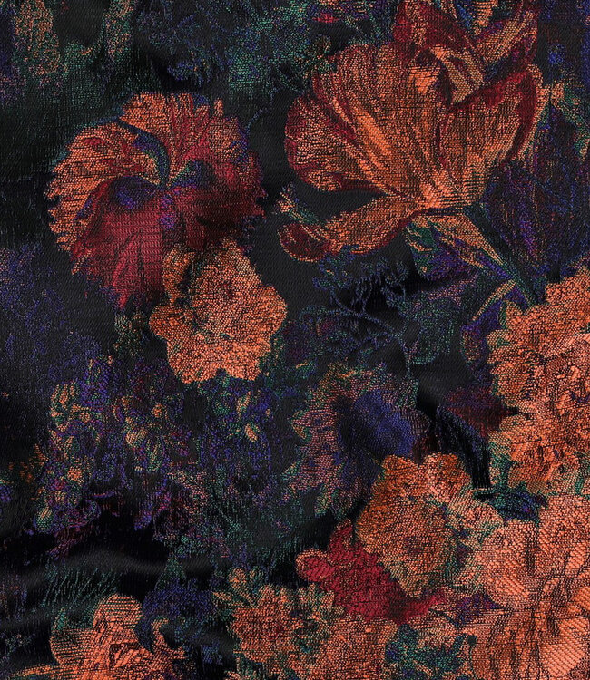 Poppy fabrics multicolor bloemen - jacquard