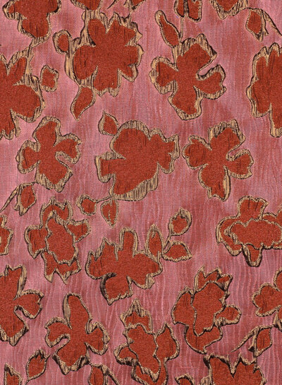 Poppy fabrics mauve bloemen - jacquard