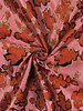 Poppy fabrics mauve flowers - jacquard