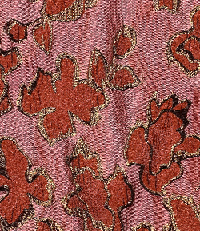Poppy fabrics mauve bloemen - jacquard