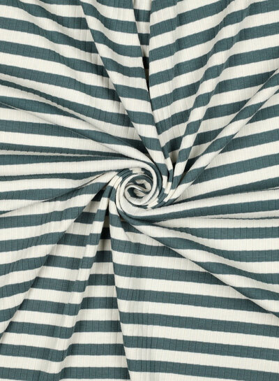 petrol stripes - ribbed knit
