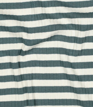 petrol stripes - ribbed knit