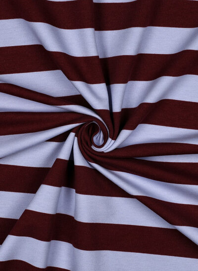 Poppy fabrics burgundy lilac stripes - soft sweater