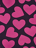 Poppy fabrics fuchsia hearts on burgundy - soft sweater