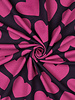 Poppy fabrics fuchsia hearts on burgundy - soft sweater