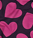 Poppy fabrics hartjes fuchsia op bordeaux  - zachte sweater