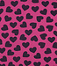 Poppy fabrics hartjes bordeaux op fuchsia  - zachte sweater
