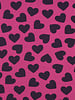 Poppy fabrics hartjes bordeaux op fuchsia  - zachte sweater