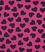 Poppy fabrics hartjes bordeaux op fuchsia  - zachte sweater