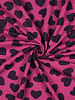 Poppy fabrics burgundy hearts on fuchsia - soft sweater