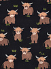 Poppy fabrics marine highland cow - soft sweater