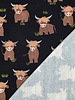 Poppy fabrics marine highland cow - soft sweater