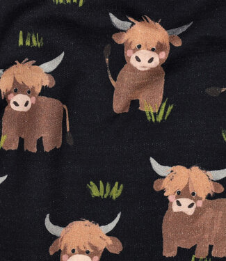 Poppy fabrics marine highland cow - soft sweater