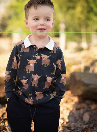Poppy fabrics off-white highland cow - soft sweater