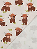Poppy fabrics gebroken wit highland cow - zachte sweater