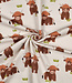 Poppy fabrics gebroken wit highland cow - zachte sweater
