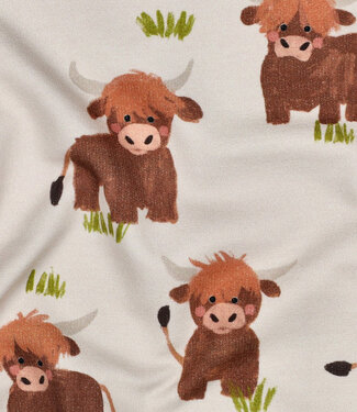 Poppy fabrics off-white highland cow - soft sweater