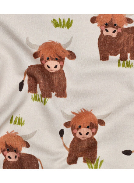 Poppy fabrics off-white highland cow - soft sweater