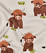 Poppy fabrics gebroken wit highland cow - zachte sweater