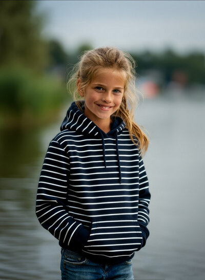 Madeline zwart / wit gestreept - tricot