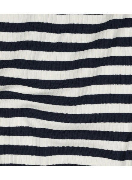Poppy fabrics marine streepjes - geribbelde tricot
