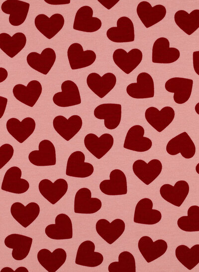 Poppy fabrics red hearts - soft sweater