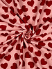 Poppy fabrics red hearts - soft sweater