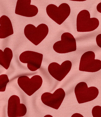 Poppy fabrics red hearts - soft sweater
