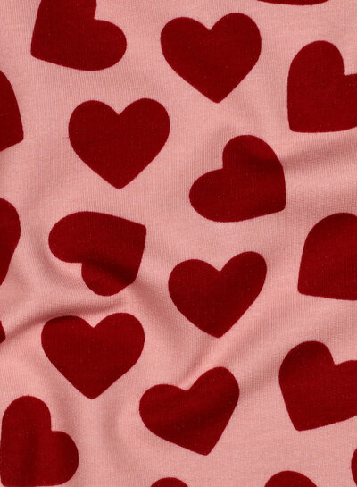 Poppy fabrics red hearts - soft sweater