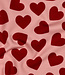 Poppy fabrics rood hartjes  - zachte sweater