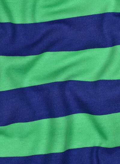 Poppy fabrics kobalt groen strepen - zachte sweater