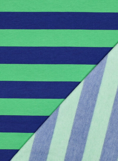 Poppy fabrics kobalt groen strepen - zachte sweater
