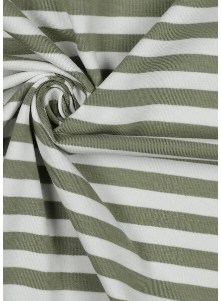 Madeline zacht groen / wit gestreept - tricot