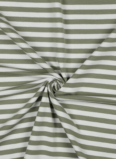 Madeline zacht groen / wit gestreept - tricot