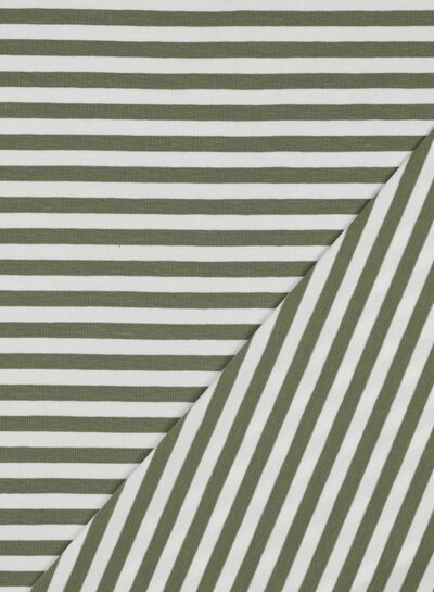 Madeline zacht groen / wit gestreept - tricot