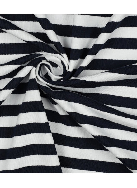 Madeline marineblauw  / wit gestreept - tricot