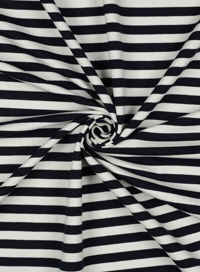 Madeline navy blue / ecru striped - beautiful sturdy French terry