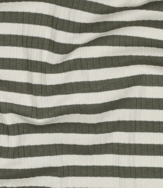 khaki streepjes - ribtricot