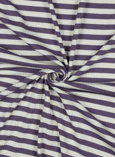 Madeline grape purple stripes - ribbed jersey