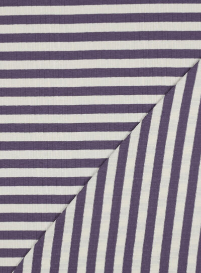 Madeline grape purple stripes - ribbed jersey