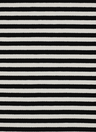 Madeline zwart streepjes - geribbelde tricot